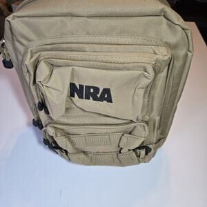 NRA Tactical Backpack Tan Coyote Khaki Range Bag MOLLE...New Condition
